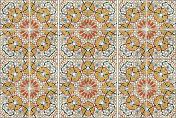 Seamless pattern in islamic traditional style on ceramic tile