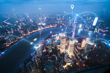 Smart city is connected with abstract points, and big data is connected with the concept of...