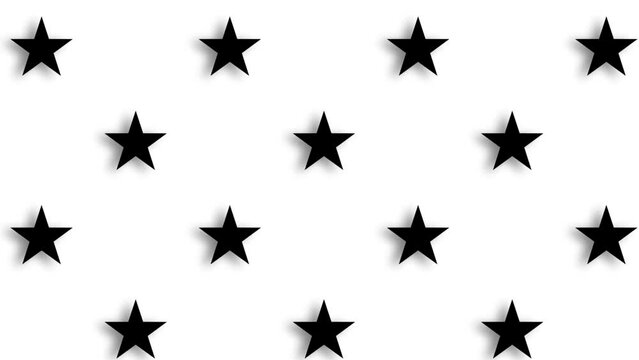 seamless animation with black stars on white