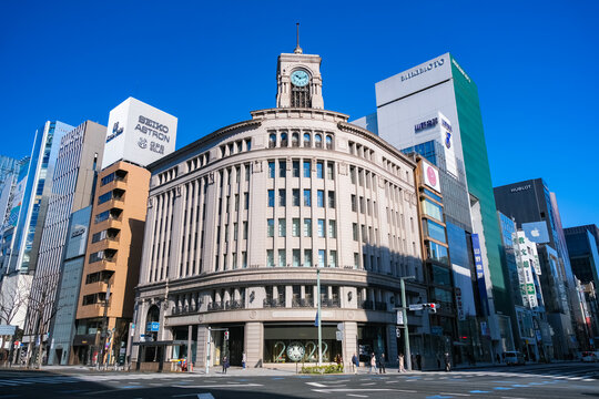 東京都中央区 銀座 和光時計台（2022年2月11日）