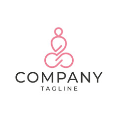 Fototapeta premium Yoga Logo template design. Human pose icon vector illustration