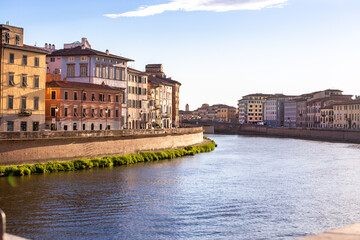 Fototapeta premium Pisa, Italy. Arno river. the sunset