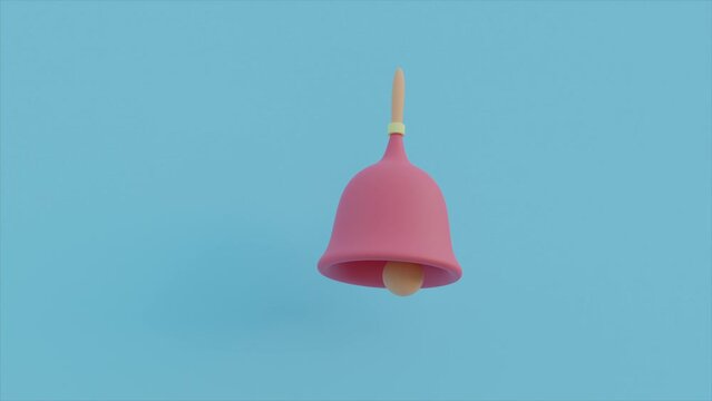 minimal soft colored bell ringing for 10 second it loooks like someone holding it and shake it 3d illustration 4K background design