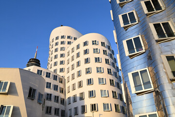 häuser in düsseldorfer medienhafen, düsseldorf, nrw, deutschland