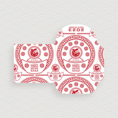 Chinese new year 2023 lucky red envelope money packet for the year of the Rabbit