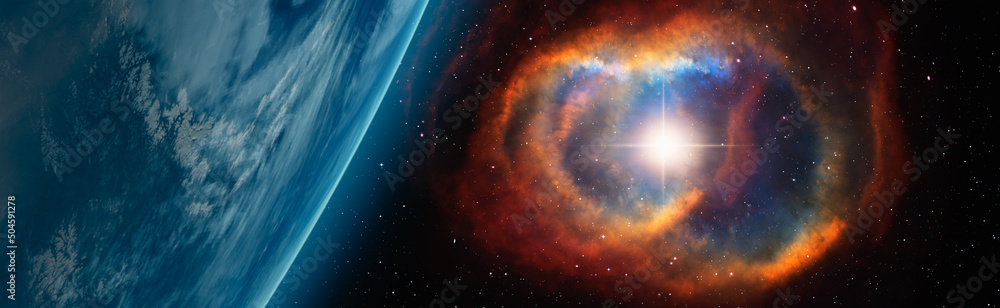 Aufkleber supernova explosion in the center of galaxy 