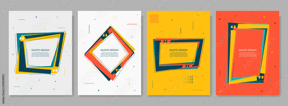 Poster vector illustration. abstract pop art frame banners with quotation. geometric design element for pos