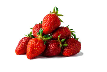 Fresh strawberries on white background