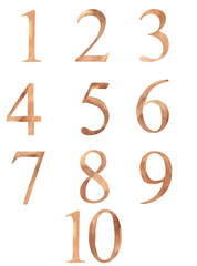 Watercolor numbers, illustration for kids