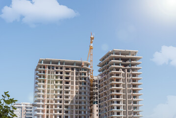 Crane work at a construction site in Alanya