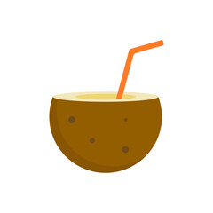 Coconut cocktail, coconut drink,coconut cocktail isolated, exotic. Summer season pool and sea aquapark or beach. Holiday and vacation