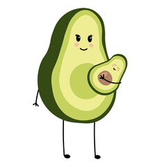 Cute avocado character mom