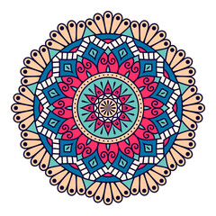 Decorative colorful Mandala symmetrical pattern