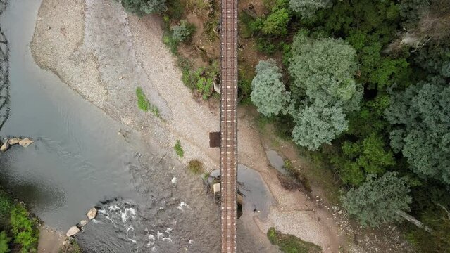 Walhalla Steam Train Railway over the Thompson river in Gippsland