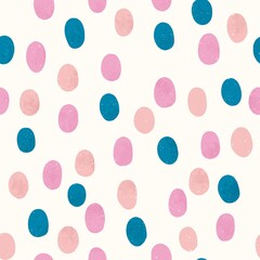 Pink, blue and orange pastel doodles pattern