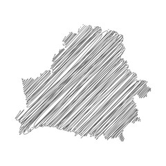 vector illustration of scribble drawing map of Belarus