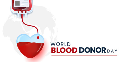 Blood donation illustration concept with blood bag. World blood donor day.