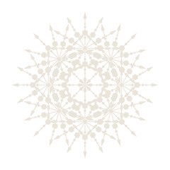 Mandala Round Circle Lace Symbol Icon. Abstract Oriental Mandala Template. Yoga Style Arabesque Pattern Elegant Element Icon