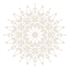 Mandala Round Circle Lace Symbol Icon. Abstract Oriental Mandala Template. Yoga Style Arabesque Pattern Elegant Element Icon