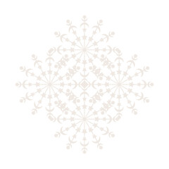 Mandala Round Circle Lace Symbol Icon. Abstract Oriental Mandala Template. Yoga Style Arabesque Pattern Elegant Element Icon