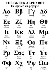 Foto op Aluminium Greek Alphabet Letters And Symbols. Designed On White Background. Vector Illustration. © Ali