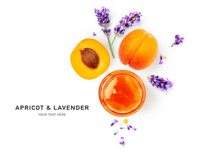 Apricot and lavender jam creative layout.