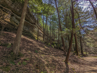 Trail Runs Next To Rockface