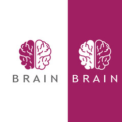 Brain logo. Brain logo with combination of technology and brain part nerve cells, with design concept vector illustration template.