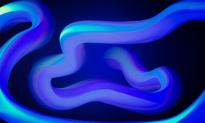 Wallpaper with 3d snake element, glowing blue background, crystallized snake body, shadows and lights