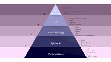 Maslow's hierarchy of needs. Abraham Maslow pyramid of needs vector design	

