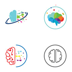 Brain logo. Brain logo with combination of technology and brain part nerve cells, with design concept vector illustration template.