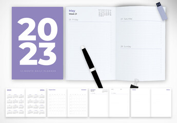 2023 Twelve Month Daily Planner A5 Brochure
