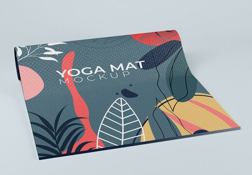 Folded Yoga Mat Mockup