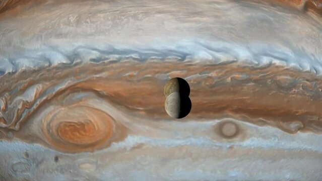 europa and io orbiting planet jupiter