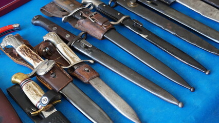 Cold steel weapons - Bayonets, dirks, daggers, stilettos,  cutlasses, hangers, collection. Cold...