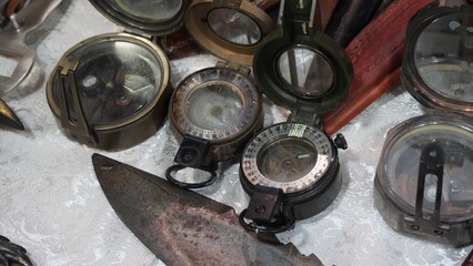 Vintage  military antiquates on sale at local market