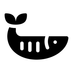 Fish Glyph Icon Vector
