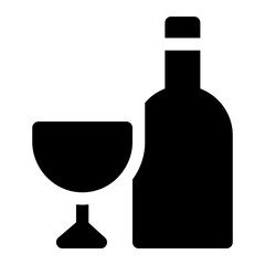 Wine Glyph Icon Vector