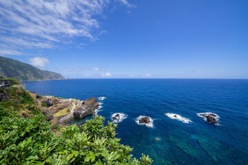 Seixal, natural swimming pool in lava rock, Maderira island