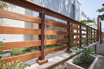 Transparent wooden fence in a modern house