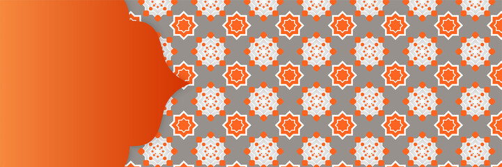 Modern Abstract Arabic seamless pattern orange colorful design background