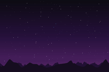 Starry Purple Night Sky Star Vector Illustration for Universe Space Astronomy Education or Background Graphic Element