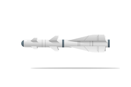 Missile isolated on a white background. Fighter aircraft missile. Vector illustration