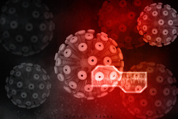 3d rendering Virus bacteria cells background
