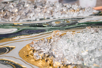 Abstract agate orignal resin art