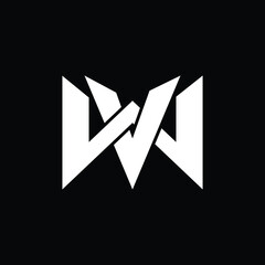 W,  V VW WV logo initial vector mark