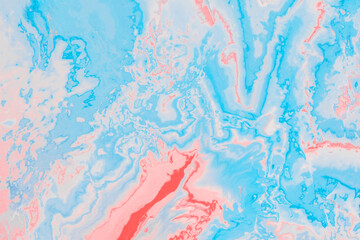 Marbling ink wallpaper. Holographiс gradient natural luxury marble texture. Abstract hand-drawn watercolor background texture. Pastel color stains on canvas