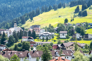 Alpine village in spring