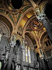 Lyon, France - April 16, 2022 : Discovery of the Fourvière Basilica