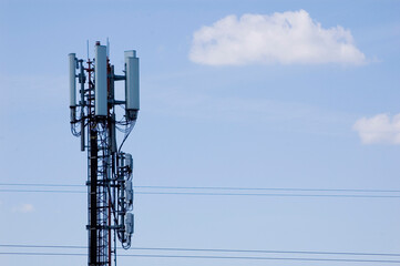 The top of a cell phone tower.